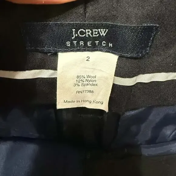 J.Crew City Fit Women's Navy Blue Wool Blend Pinstripe Dress Pants - Picture 2 of 6